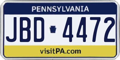 PA license plate JBD4472