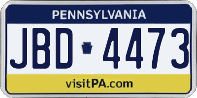 PA license plate JBD4473