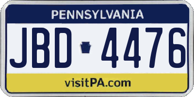PA license plate JBD4476