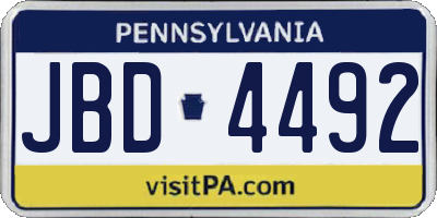 PA license plate JBD4492