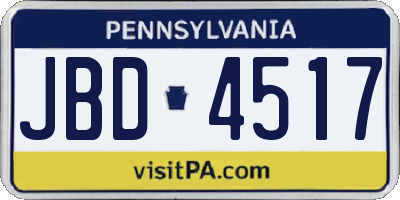 PA license plate JBD4517