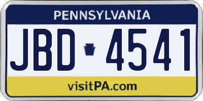 PA license plate JBD4541