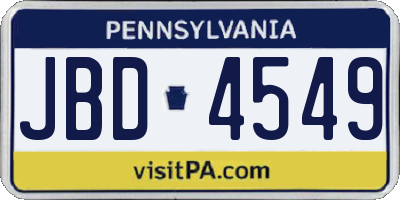 PA license plate JBD4549