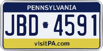 PA license plate JBD4591
