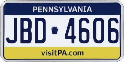 PA license plate JBD4606