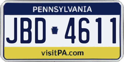 PA license plate JBD4611