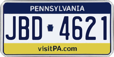 PA license plate JBD4621