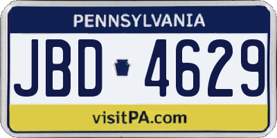 PA license plate JBD4629
