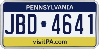 PA license plate JBD4641