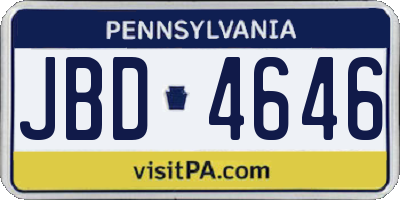 PA license plate JBD4646