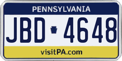 PA license plate JBD4648