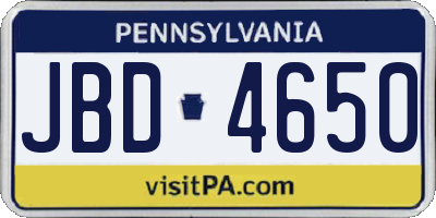 PA license plate JBD4650
