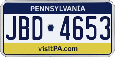 PA license plate JBD4653