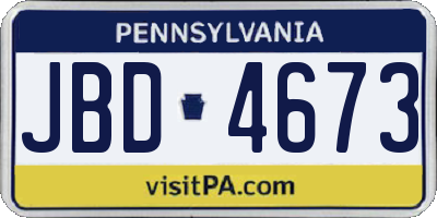 PA license plate JBD4673