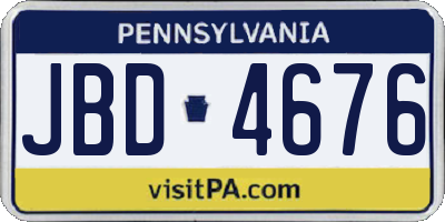 PA license plate JBD4676
