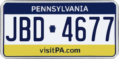 PA license plate JBD4677