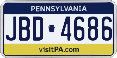 PA license plate JBD4686