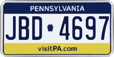 PA license plate JBD4697