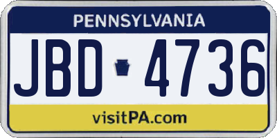 PA license plate JBD4736