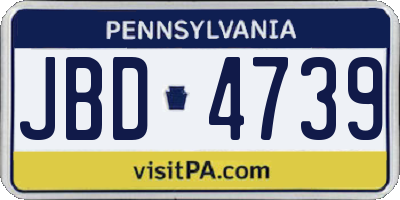 PA license plate JBD4739