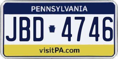 PA license plate JBD4746