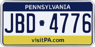 PA license plate JBD4776