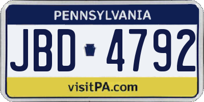 PA license plate JBD4792