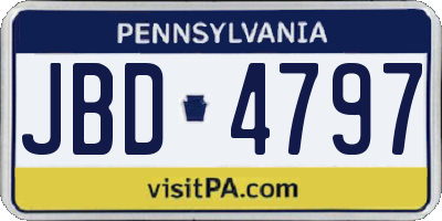 PA license plate JBD4797