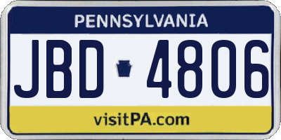 PA license plate JBD4806