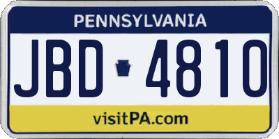 PA license plate JBD4810