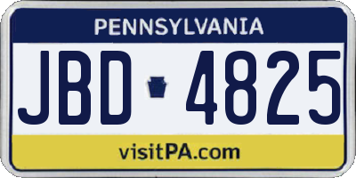 PA license plate JBD4825