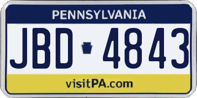 PA license plate JBD4843
