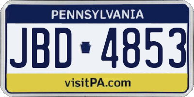 PA license plate JBD4853