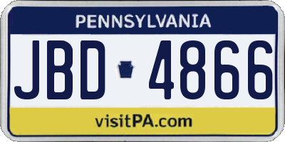 PA license plate JBD4866
