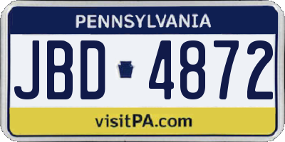 PA license plate JBD4872