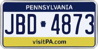 PA license plate JBD4873