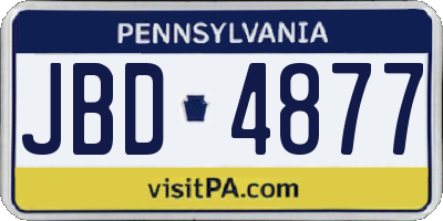 PA license plate JBD4877