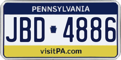 PA license plate JBD4886