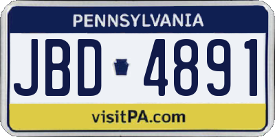 PA license plate JBD4891