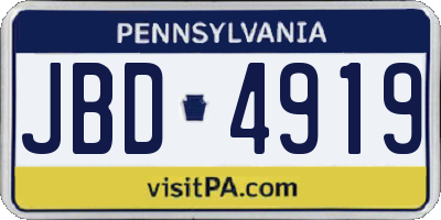PA license plate JBD4919
