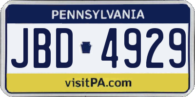 PA license plate JBD4929
