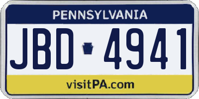 PA license plate JBD4941