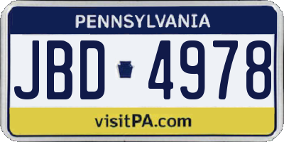 PA license plate JBD4978