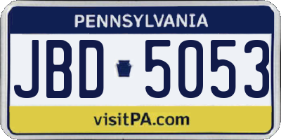 PA license plate JBD5053