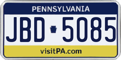 PA license plate JBD5085