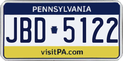 PA license plate JBD5122
