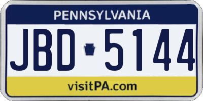 PA license plate JBD5144