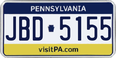 PA license plate JBD5155