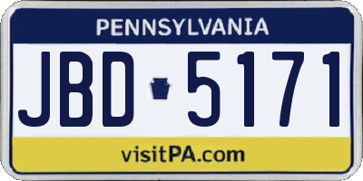 PA license plate JBD5171