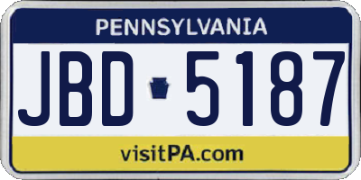 PA license plate JBD5187